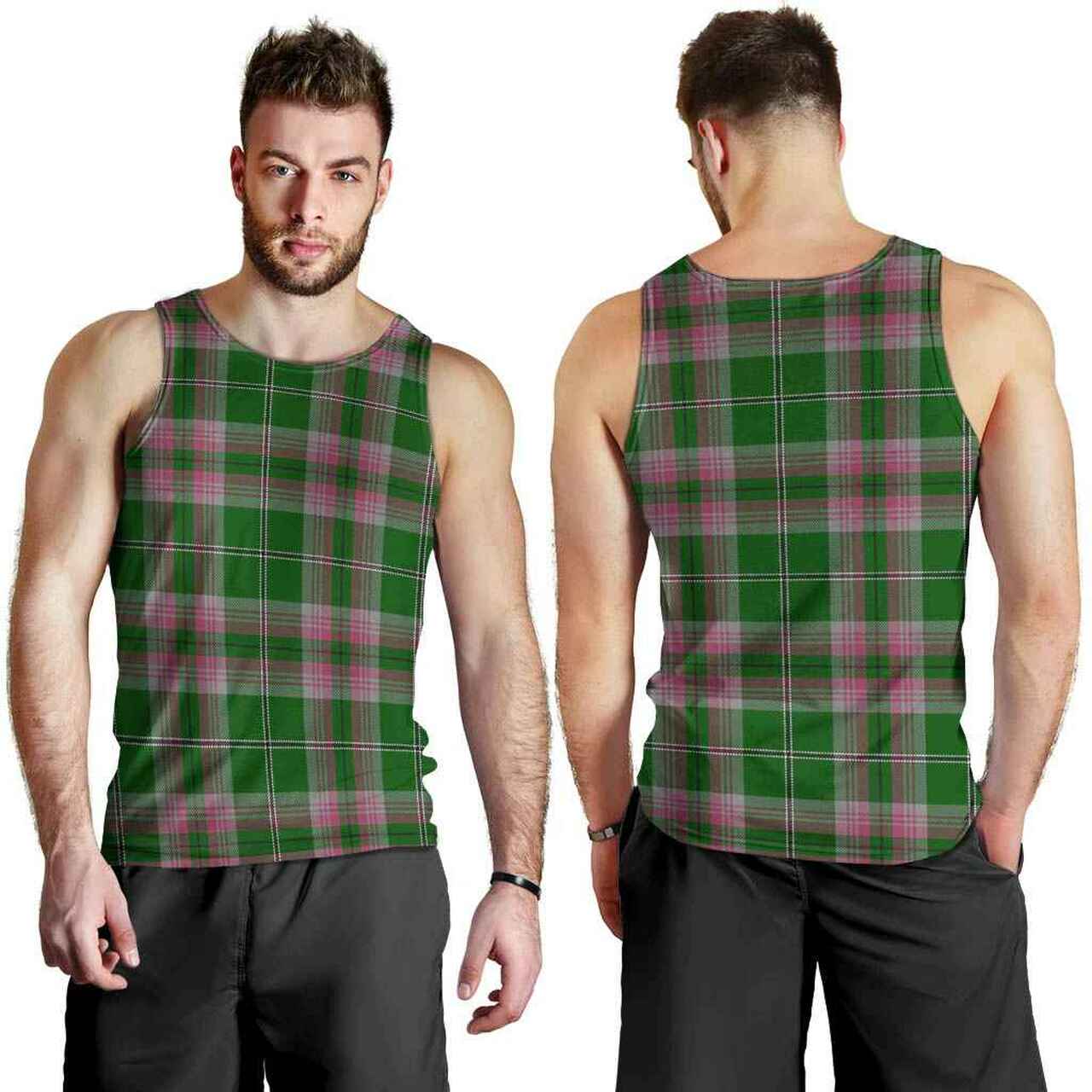 Gray Hunting Tartan Plaid Men Tank Top