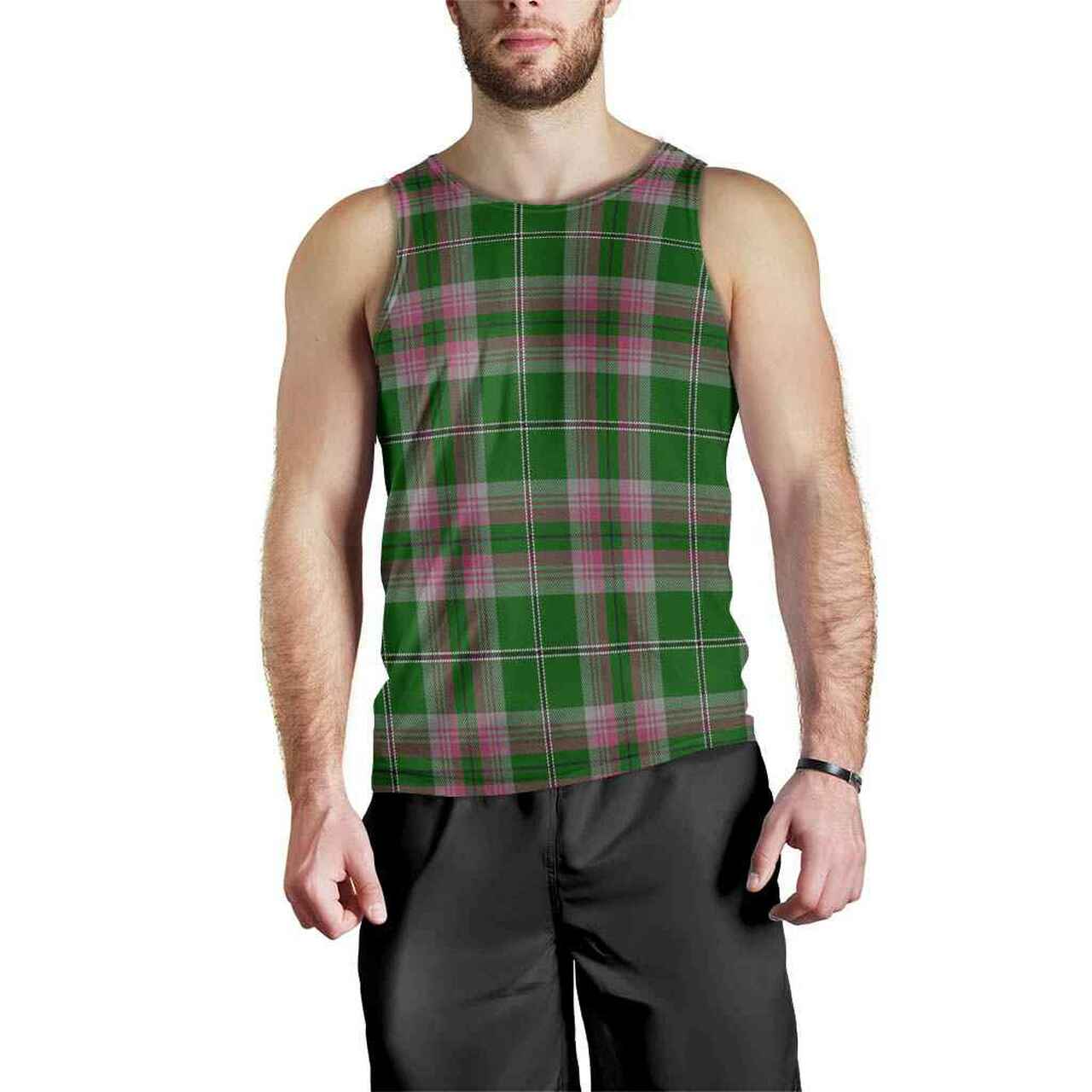 Gray Hunting Tartan Plaid Men Tank Top