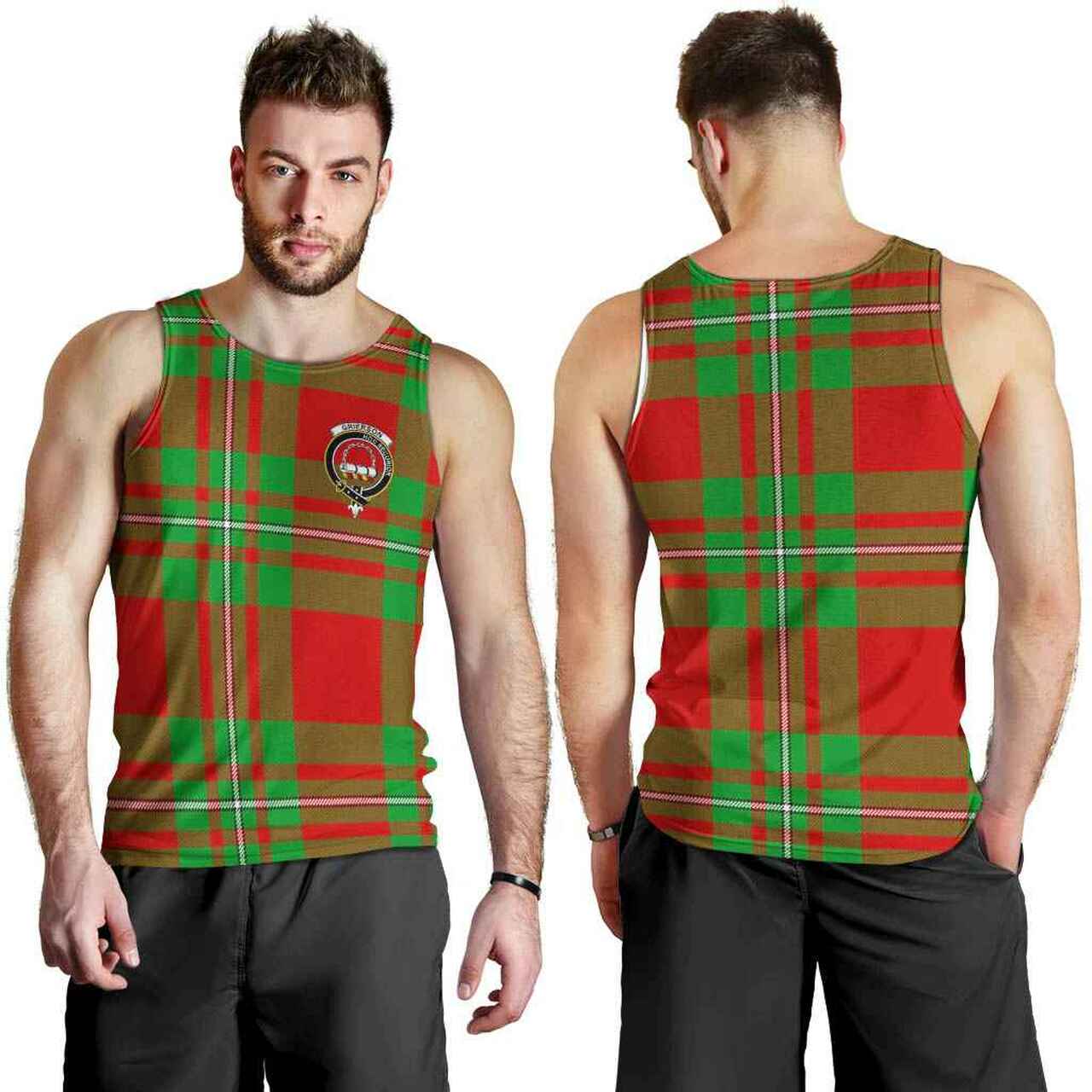 Grierson Tartan Crest Men Tank Top