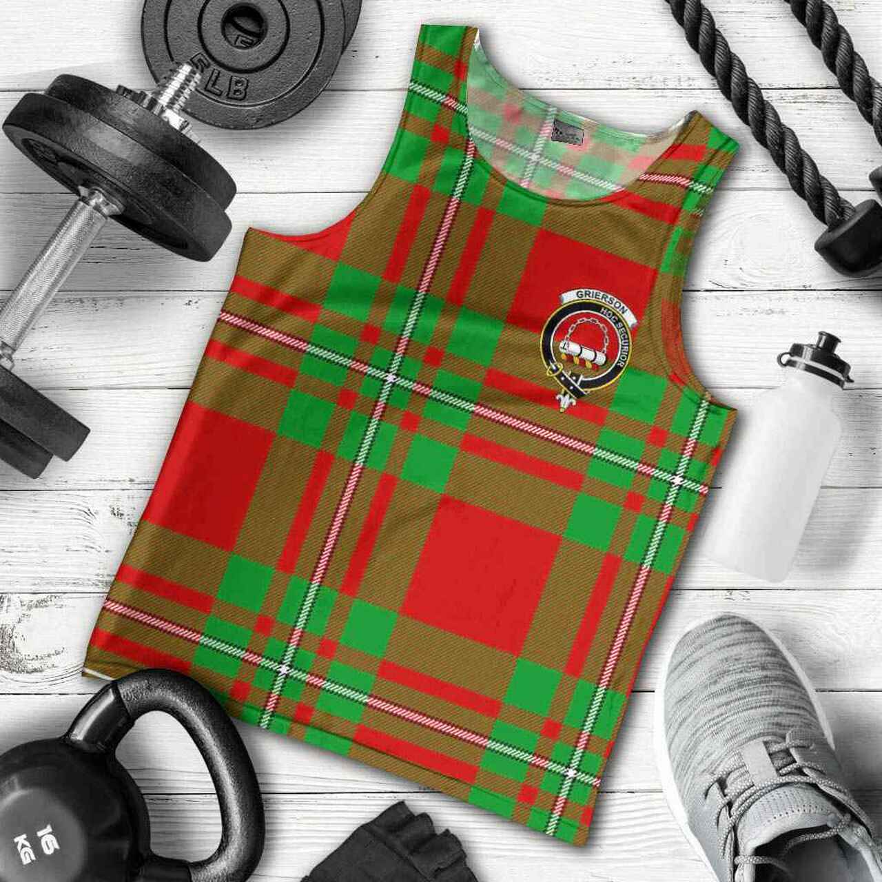 Grierson Tartan Crest Men Tank Top