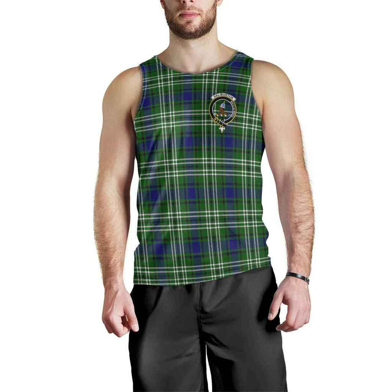 Haliburton Tartan Crest Men Tank Top