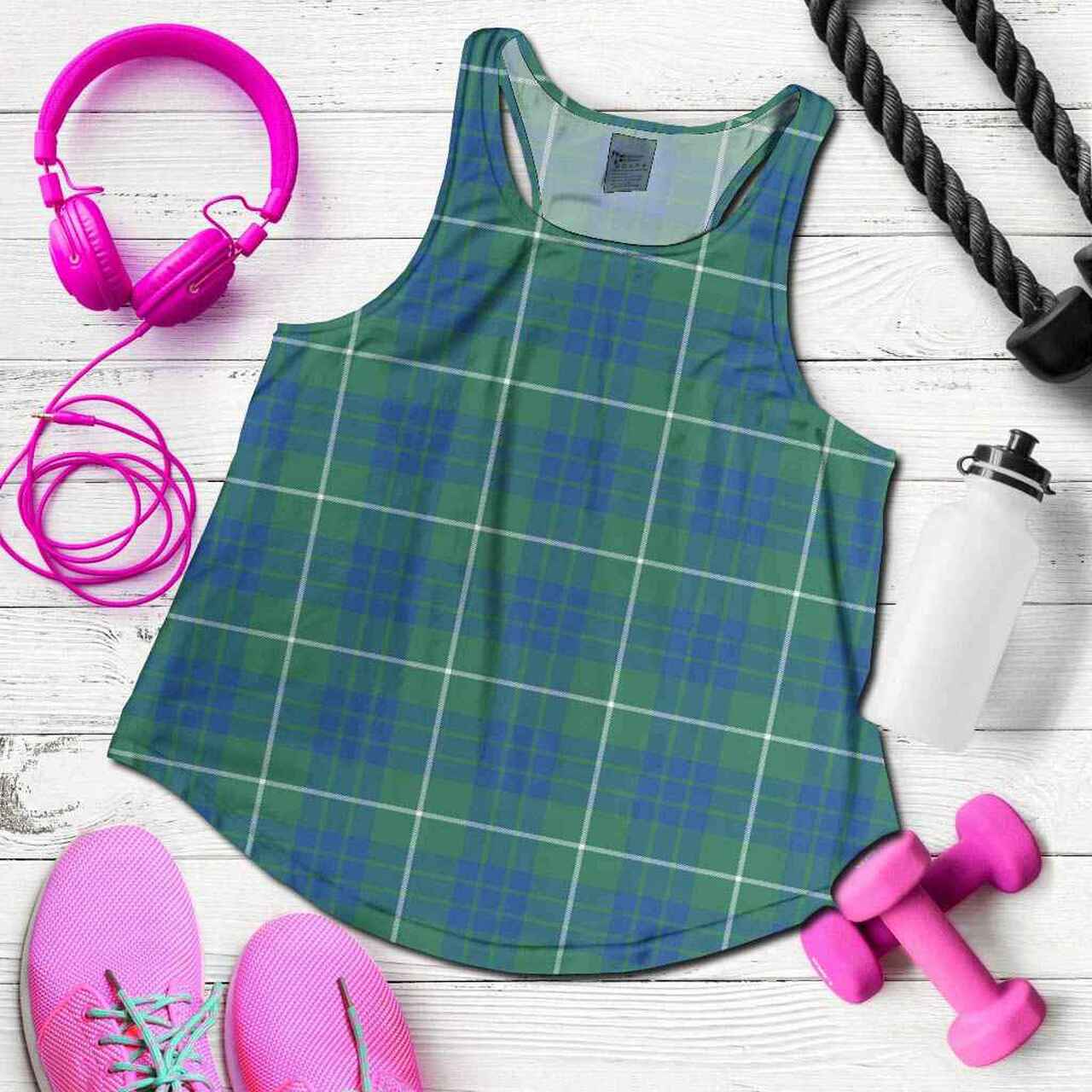 Hamilton Hunting Ancient Tartan Plaid Women Racerback Tank