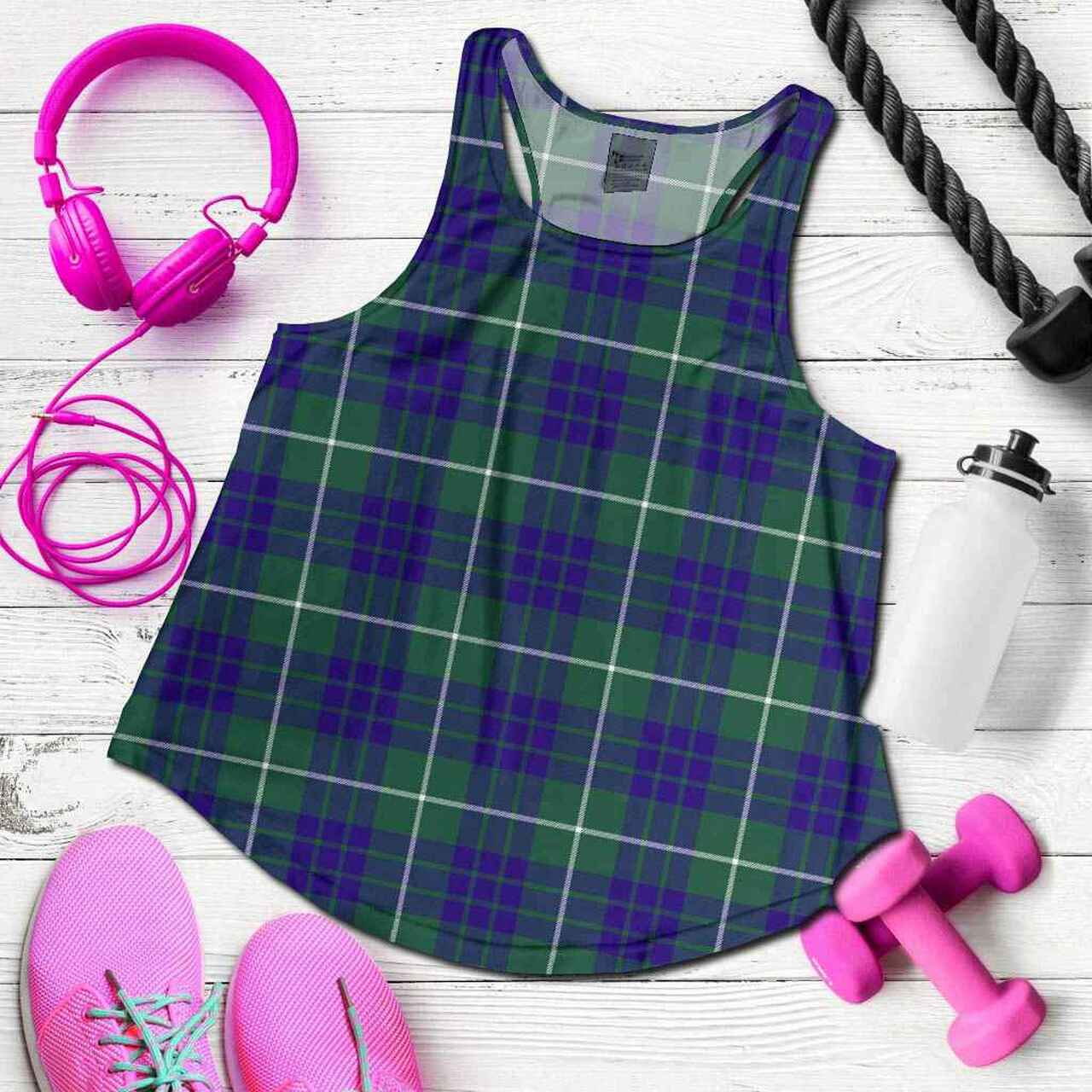 Hamilton Hunting Modern Tartan Plaid Women Racerback Tank