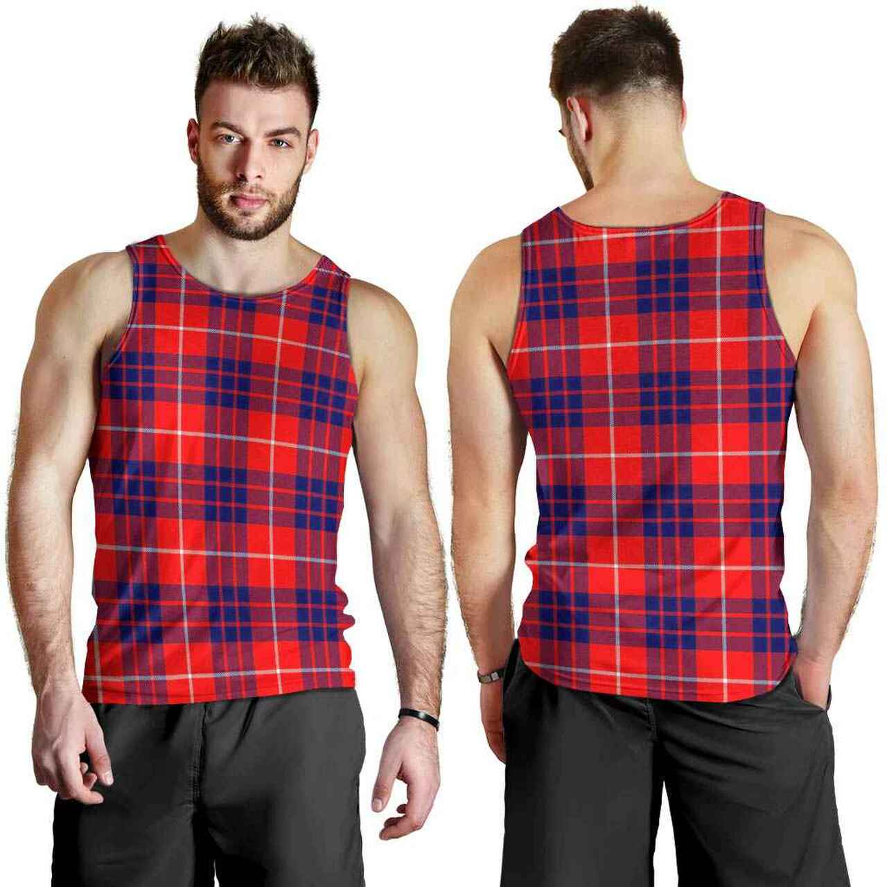 Hamilton Modern Tartan Plaid Men Tank Top