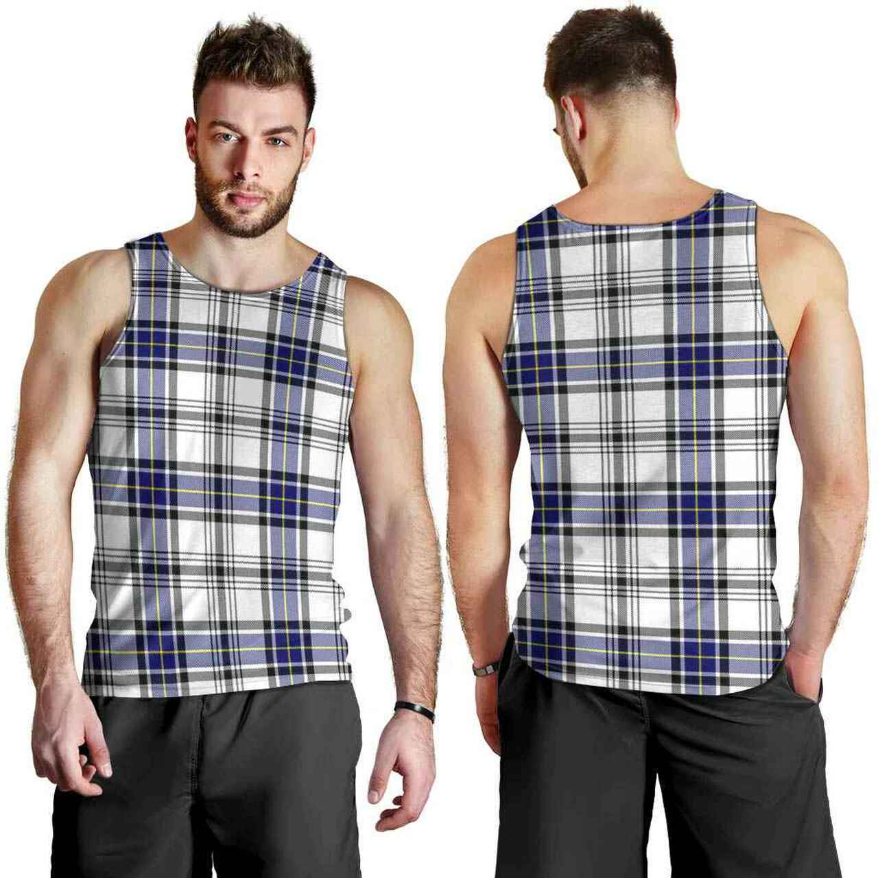 Hannay Modern Tartan Plaid Men Tank Top