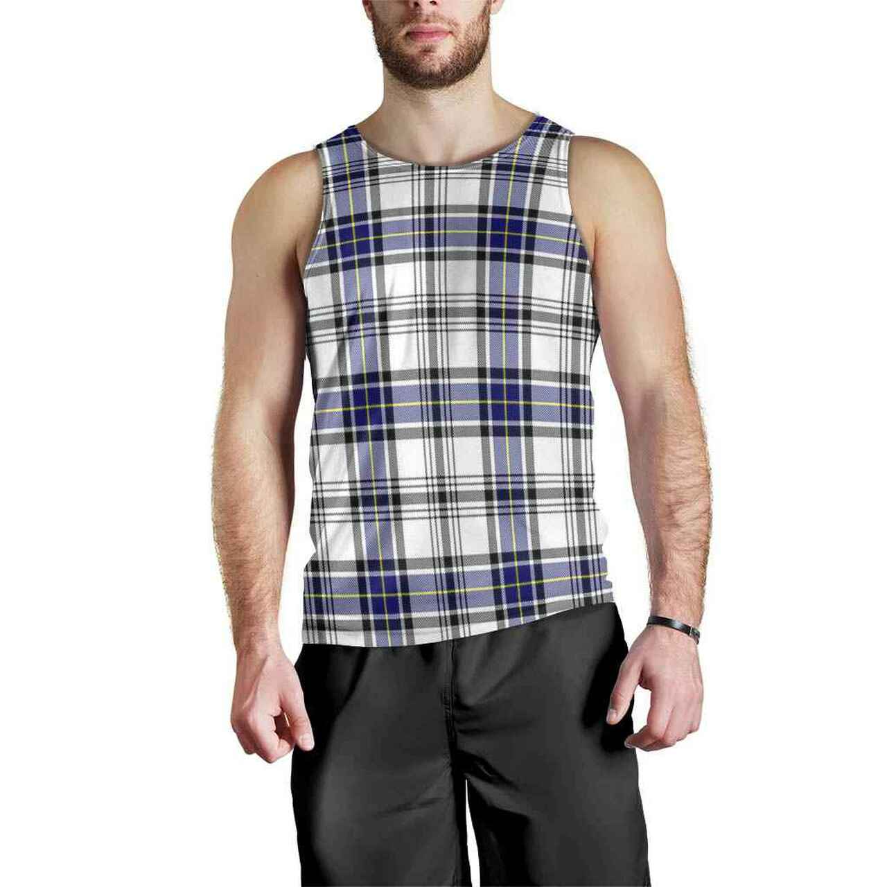 Hannay Modern Tartan Plaid Men Tank Top