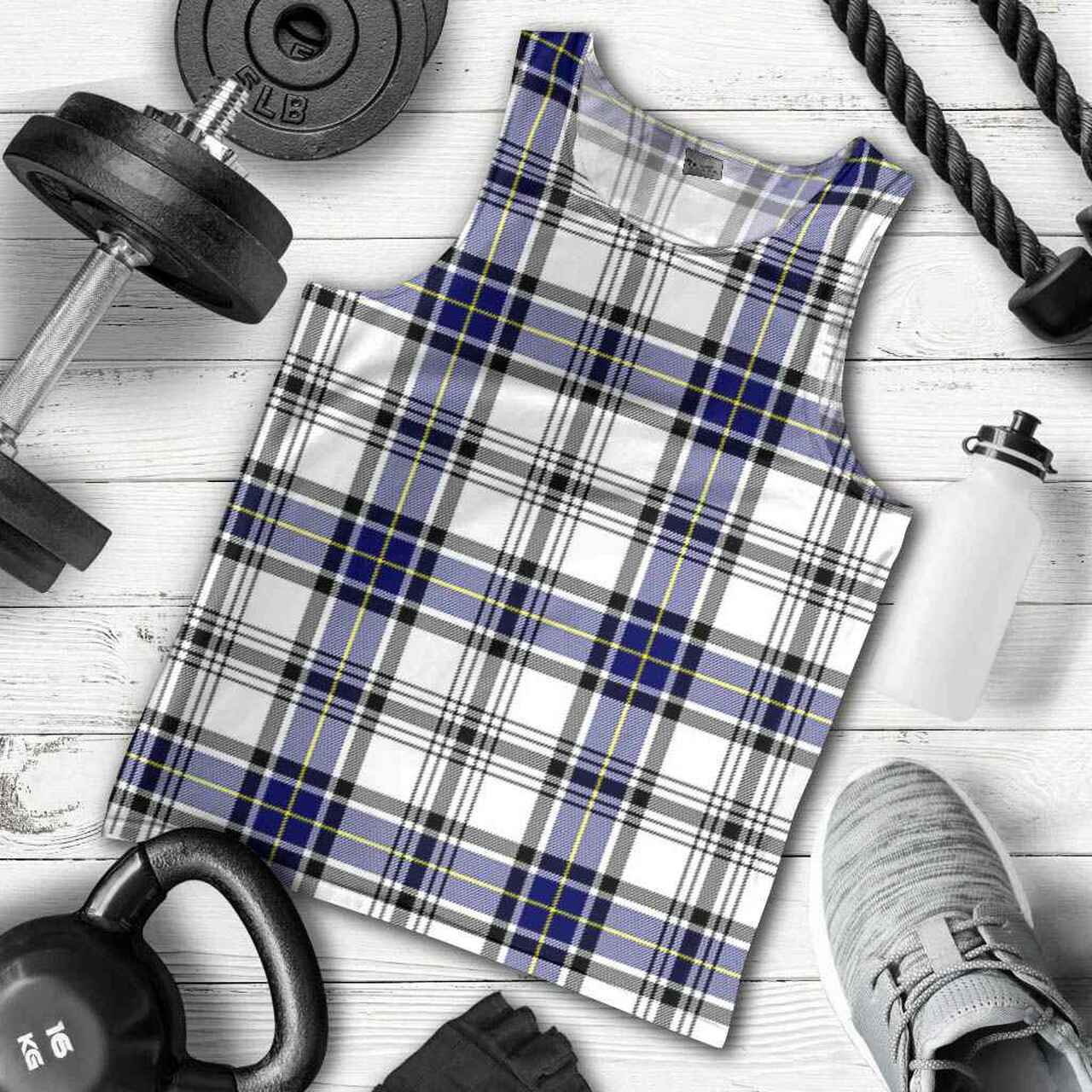 Hannay Modern Tartan Plaid Men Tank Top