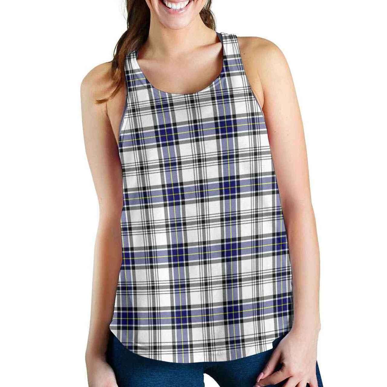 Hannay Modern Tartan Plaid Women Racerback Tank