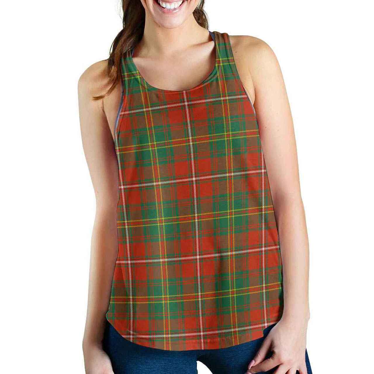 Hay Ancient Tartan Plaid Women Racerback Tank