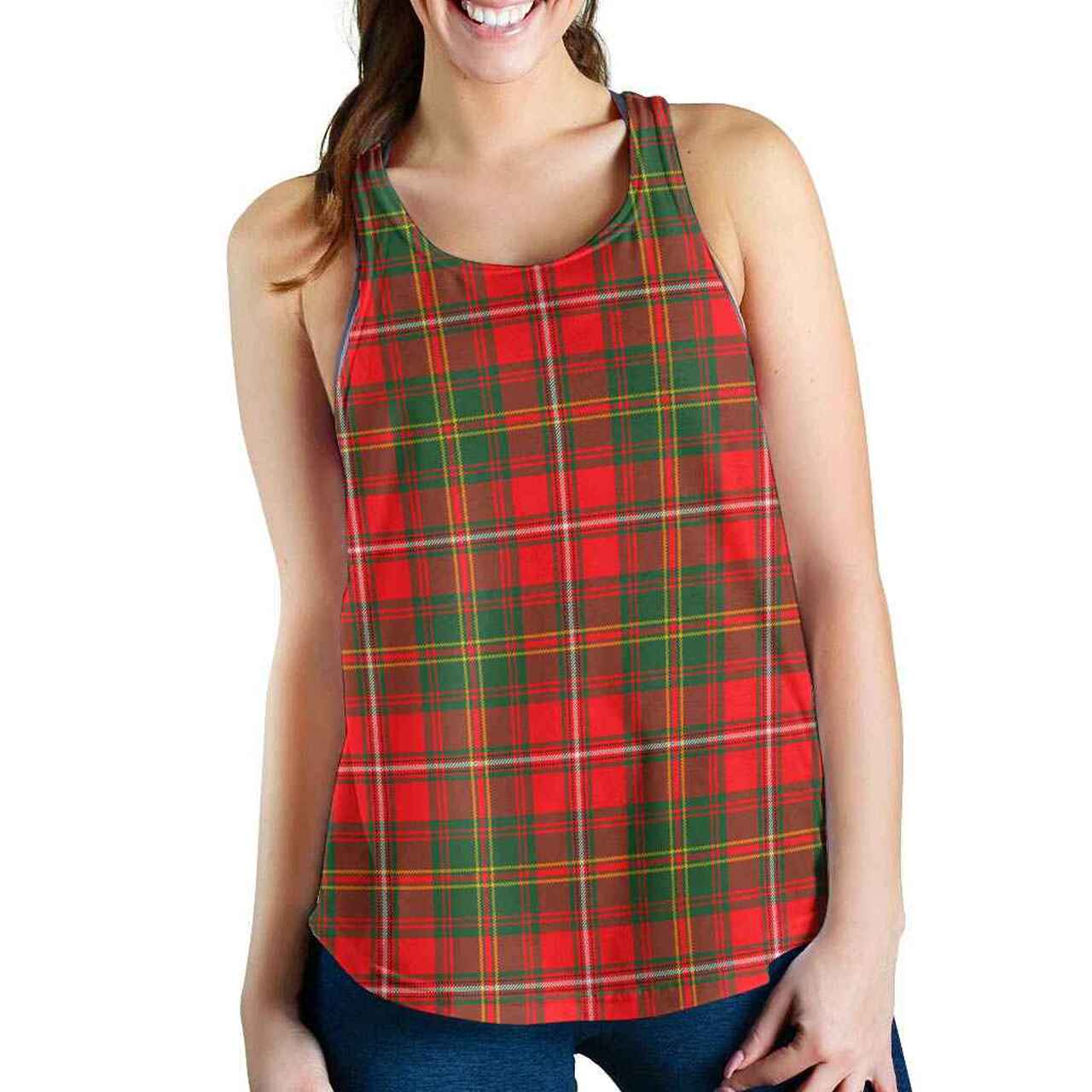 Hay Modern Tartan Plaid Women Racerback Tank