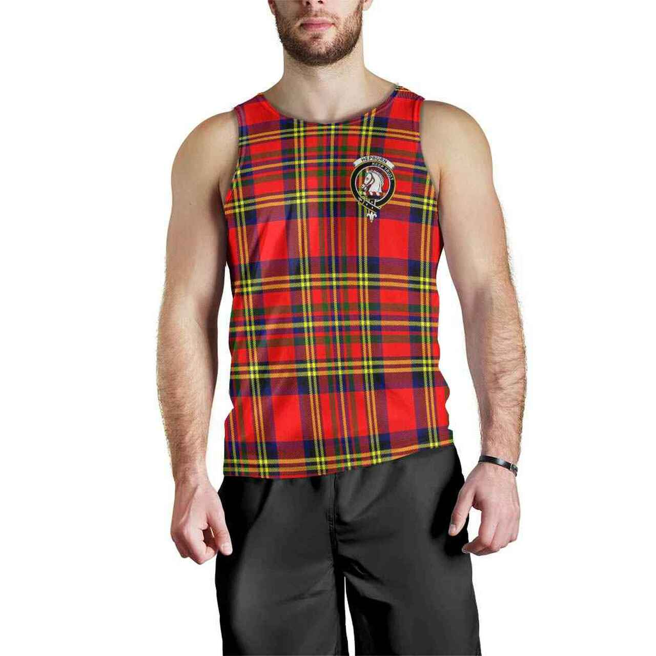 Hepburn Tartan Crest Men Tank Top