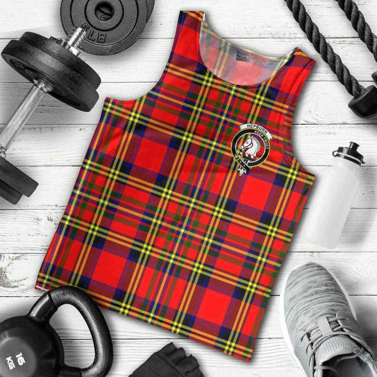 Hepburn Tartan Crest Men Tank Top