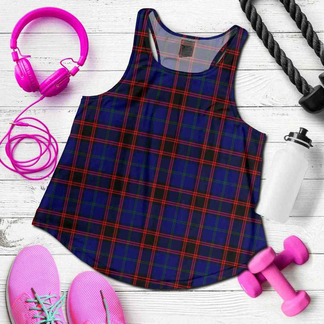 Home Modern Tartan Plaid Women Racerback Tank