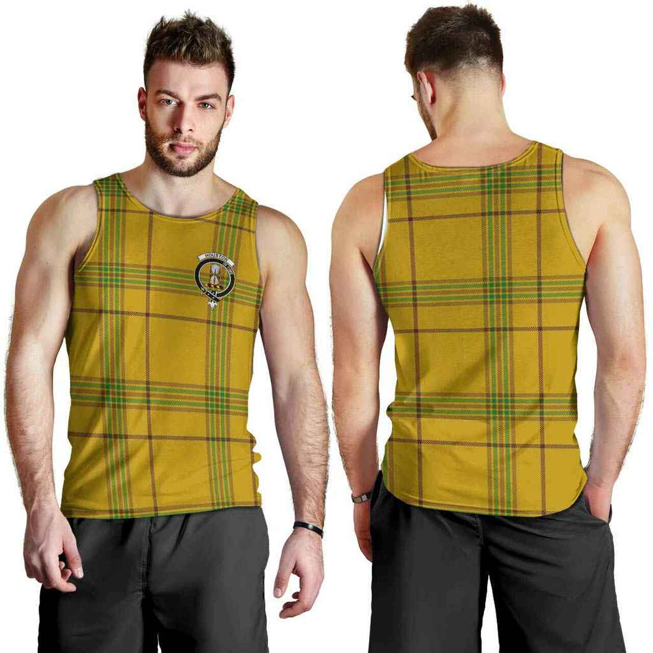 Houston Tartan Crest Men Tank Top