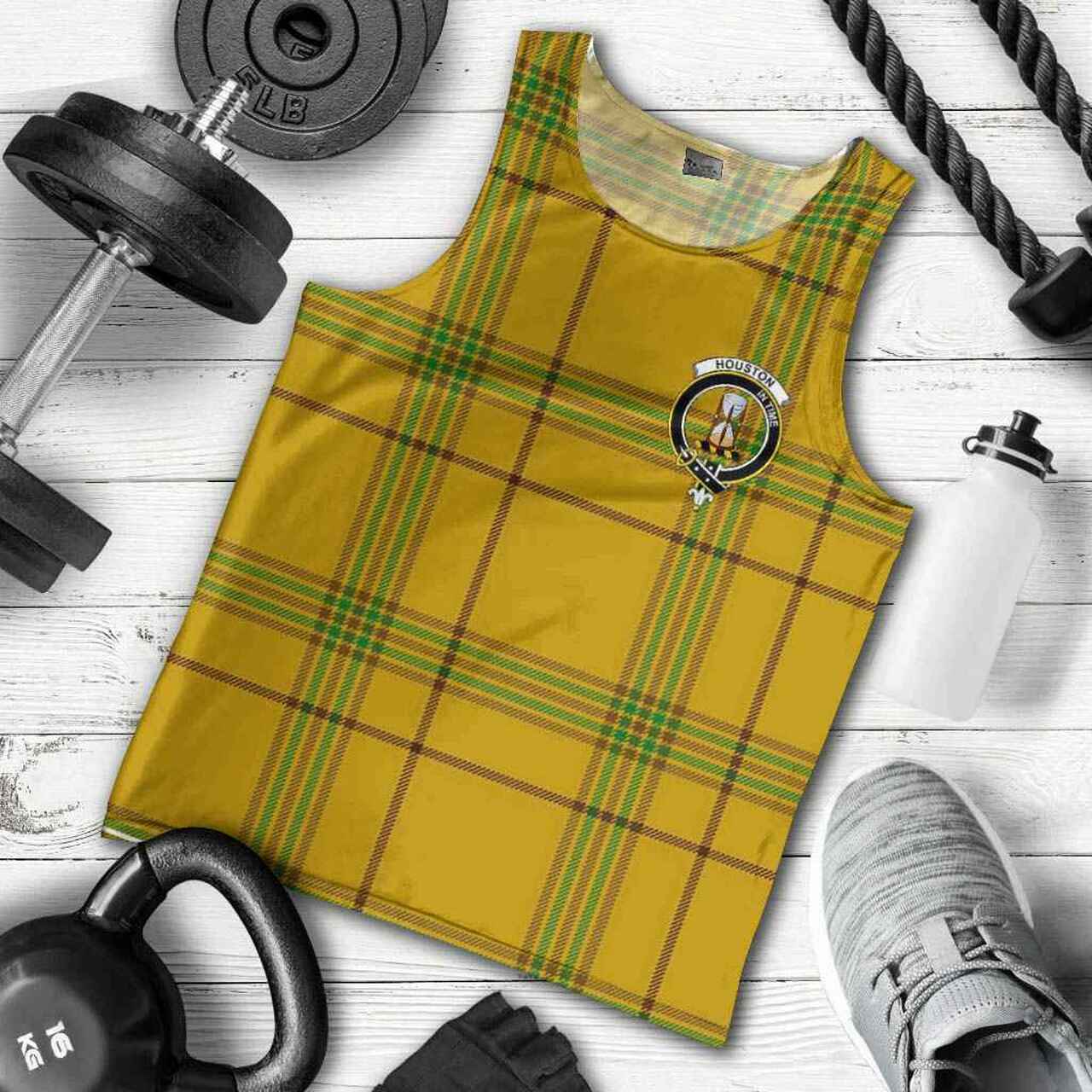 Houston Tartan Crest Men Tank Top