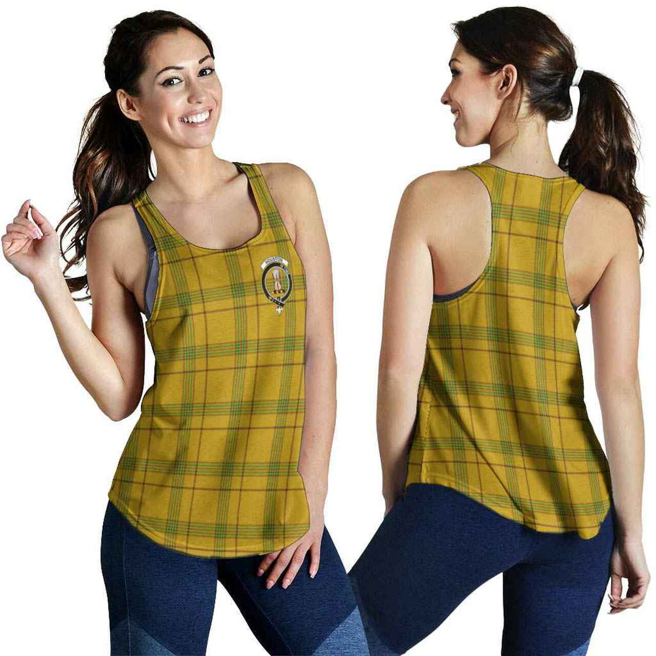 Houston Tartan Crest Women Racerback Tank