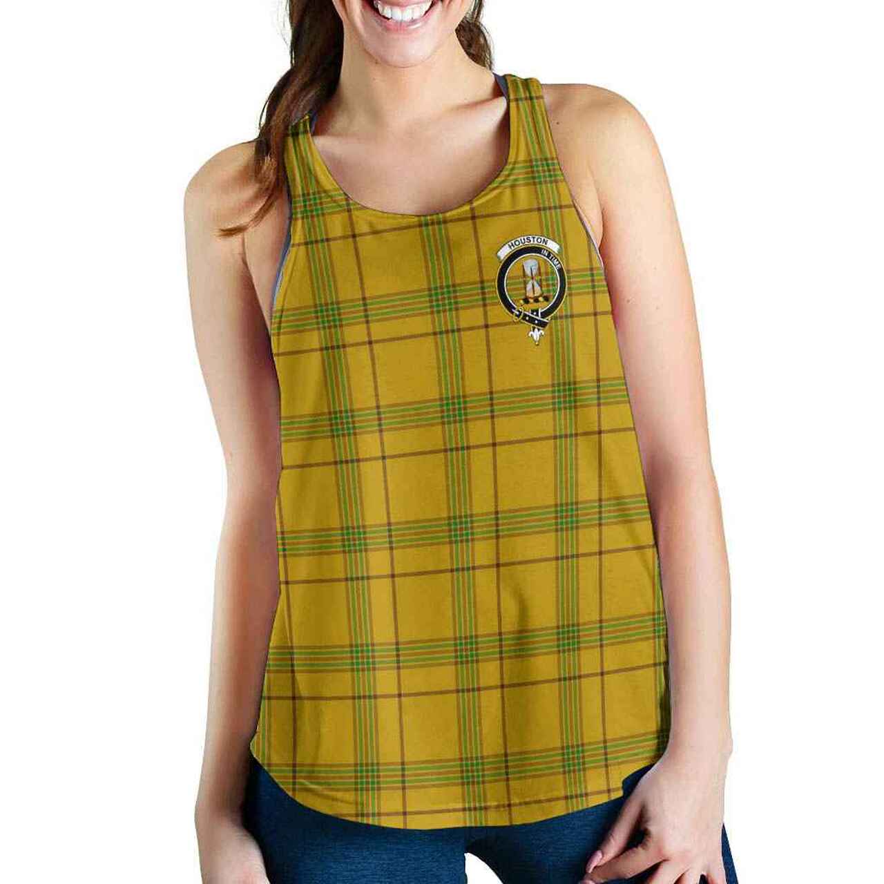 Houston Tartan Crest Women Racerback Tank