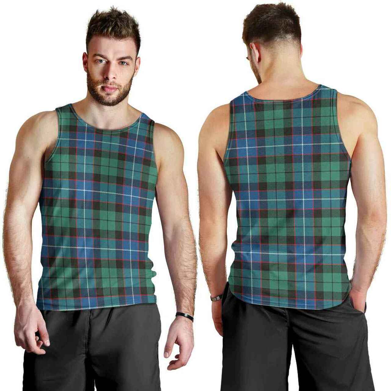 Hunter Ancient Tartan Plaid Men Tank Top