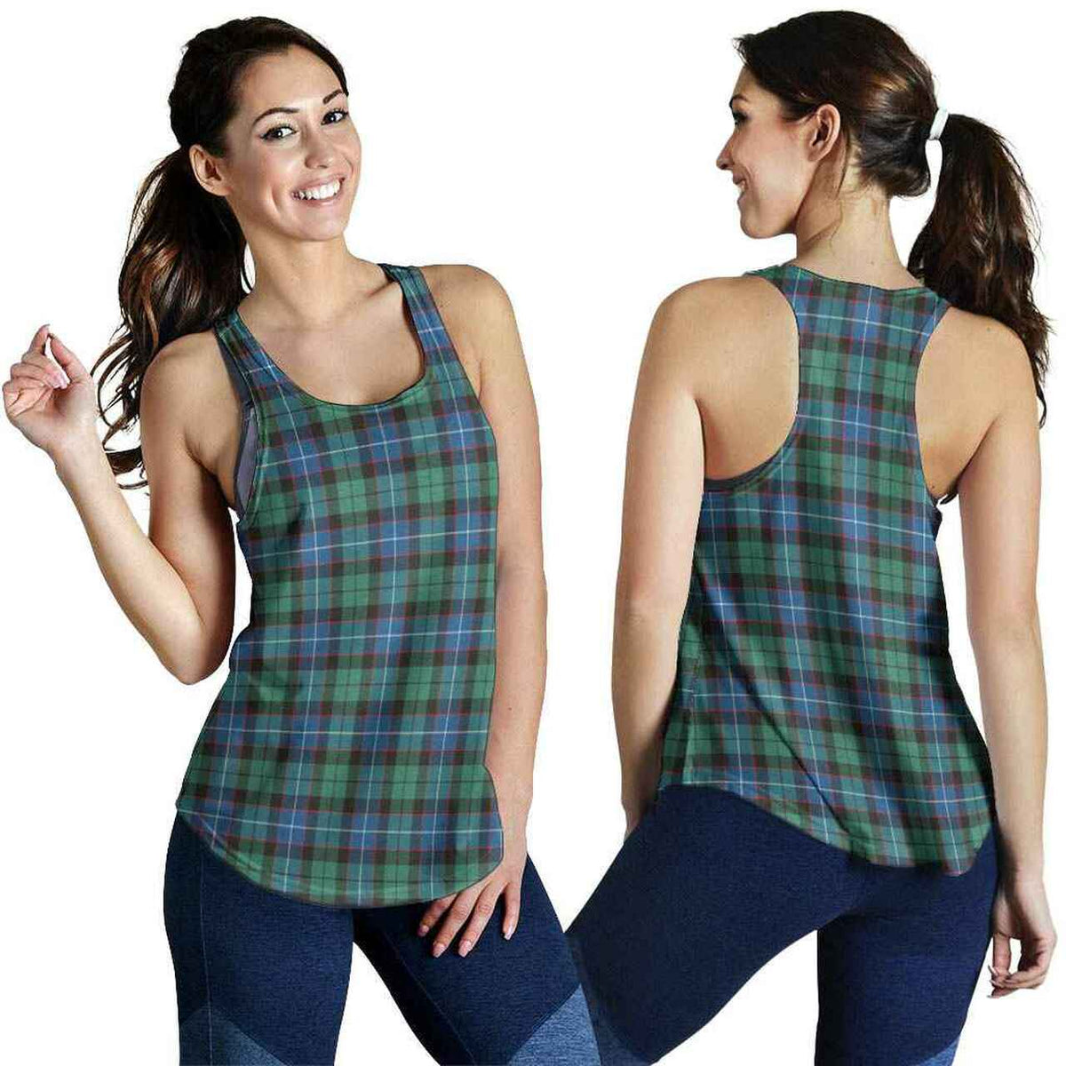 Hunter Ancient Tartan Plaid Women Racerback Tank