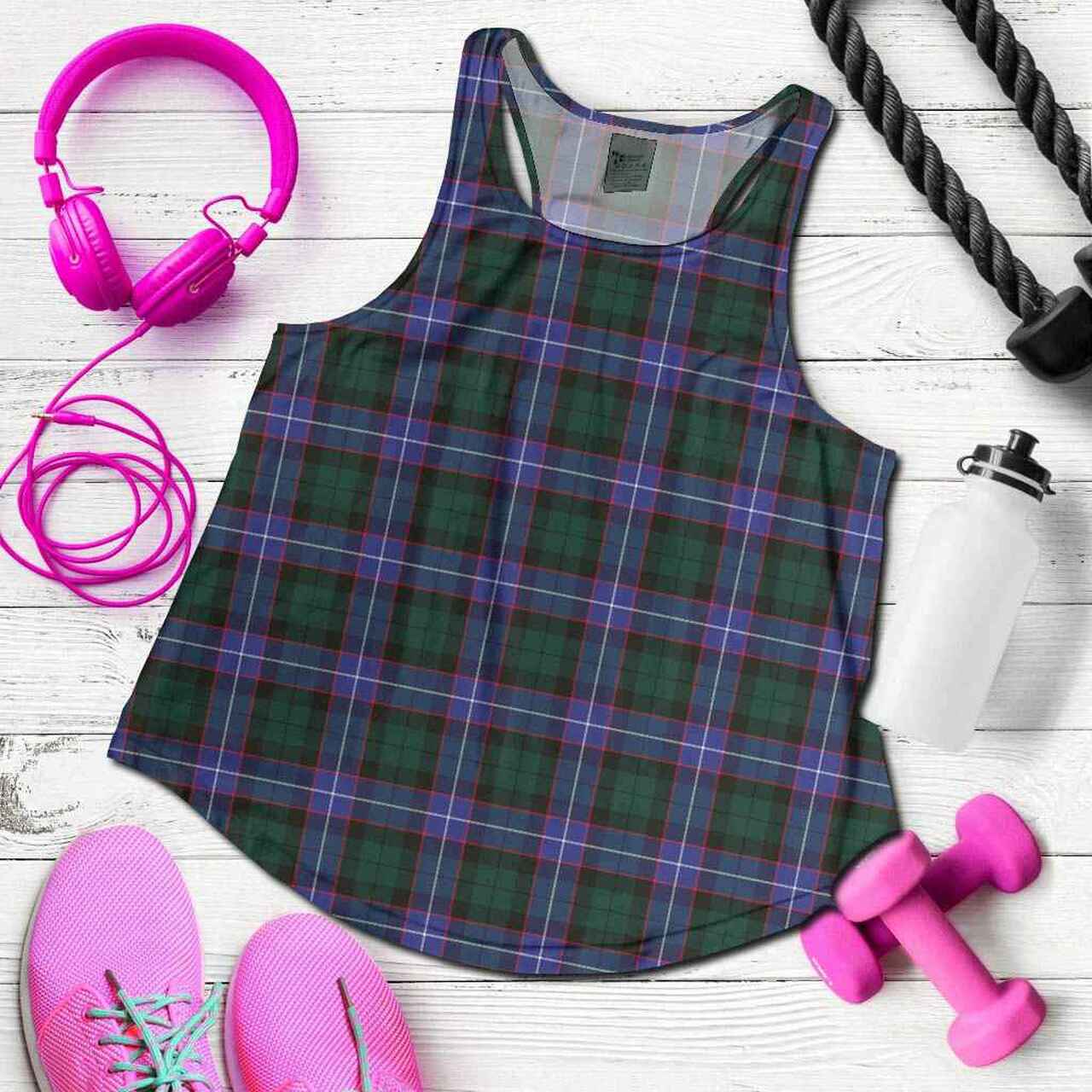 Hunter Modern Tartan Plaid Women Racerback Tank