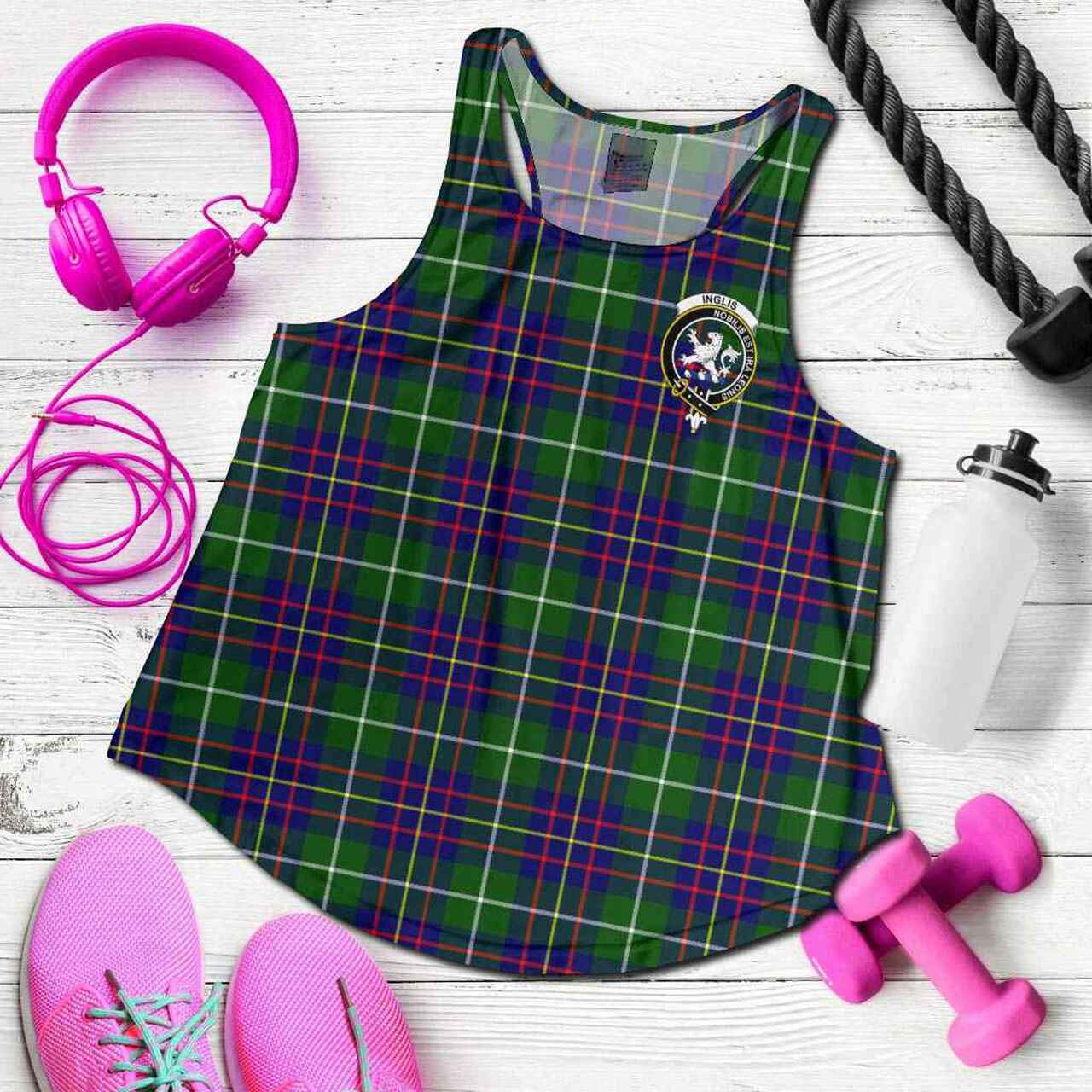 Inglis Tartan Crest Women Racerback Tank