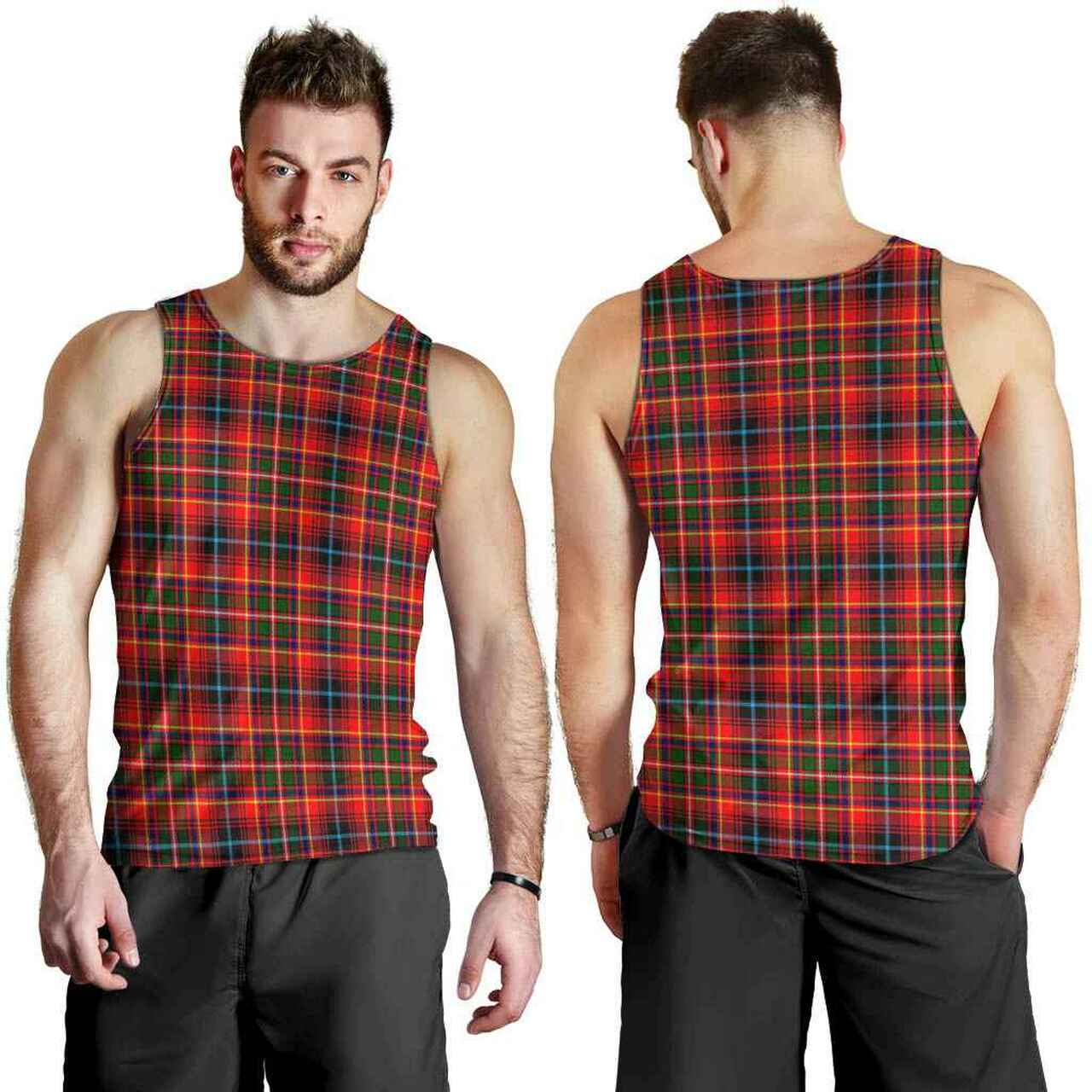 Innes Modern Tartan Plaid Men Tank Top