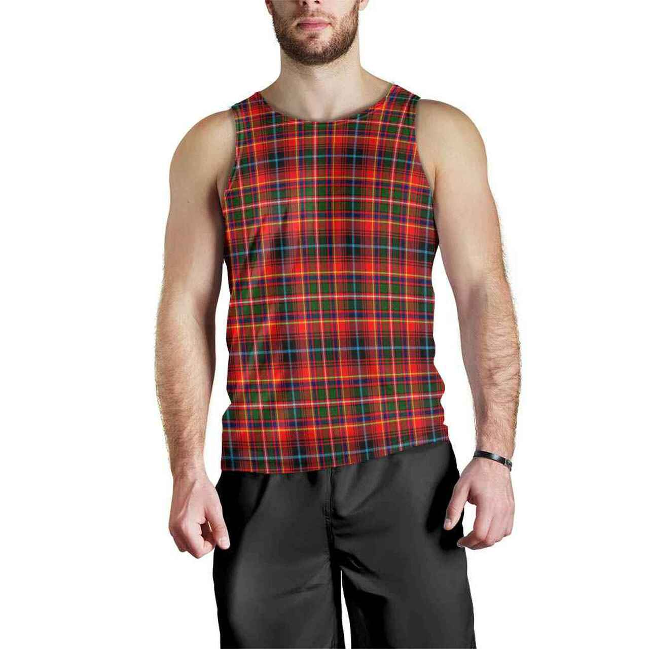 Innes Modern Tartan Plaid Men Tank Top