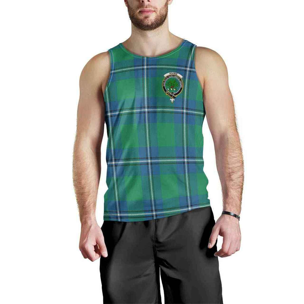 Irvine Tartan Crest Men Tank Top