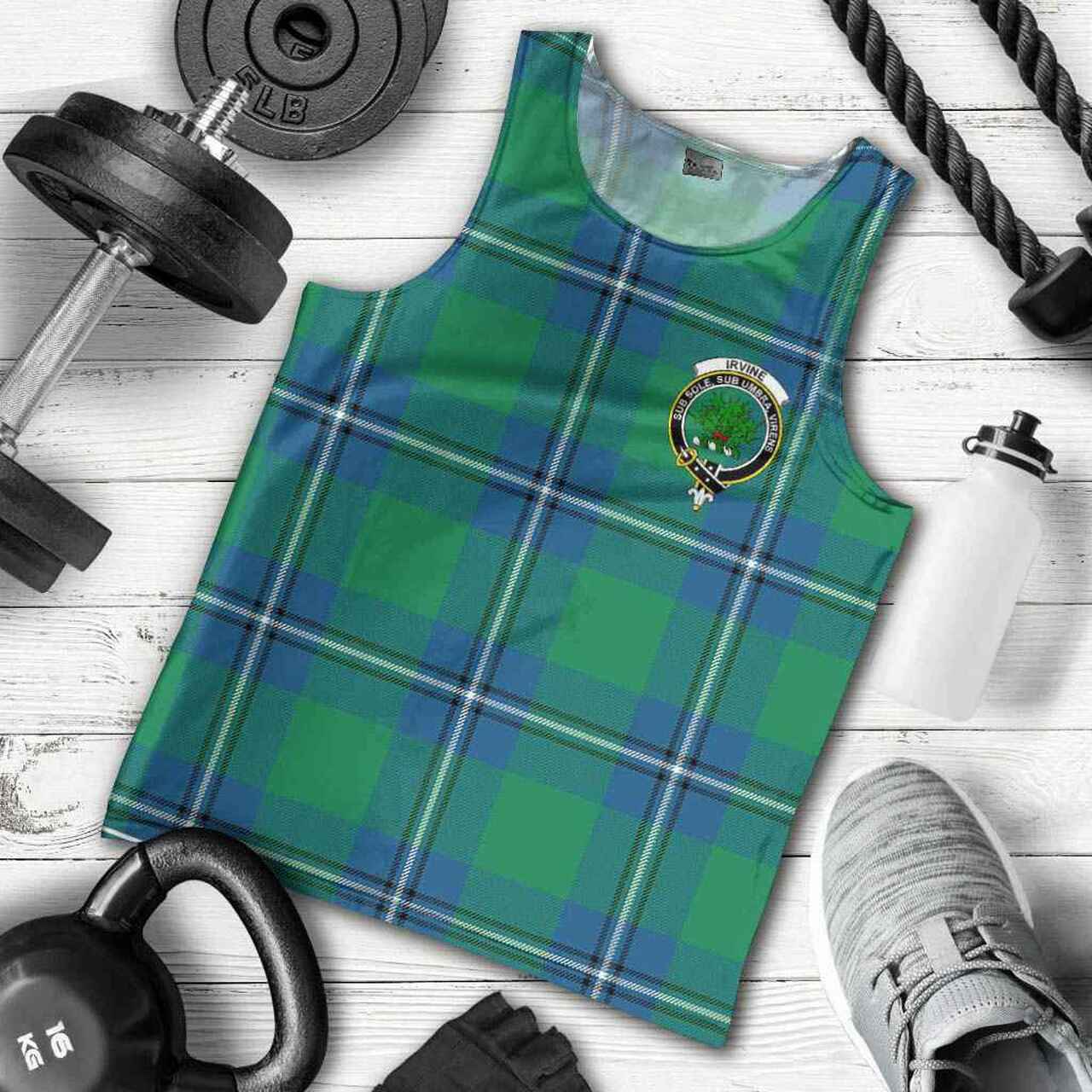 Irvine Tartan Crest Men Tank Top