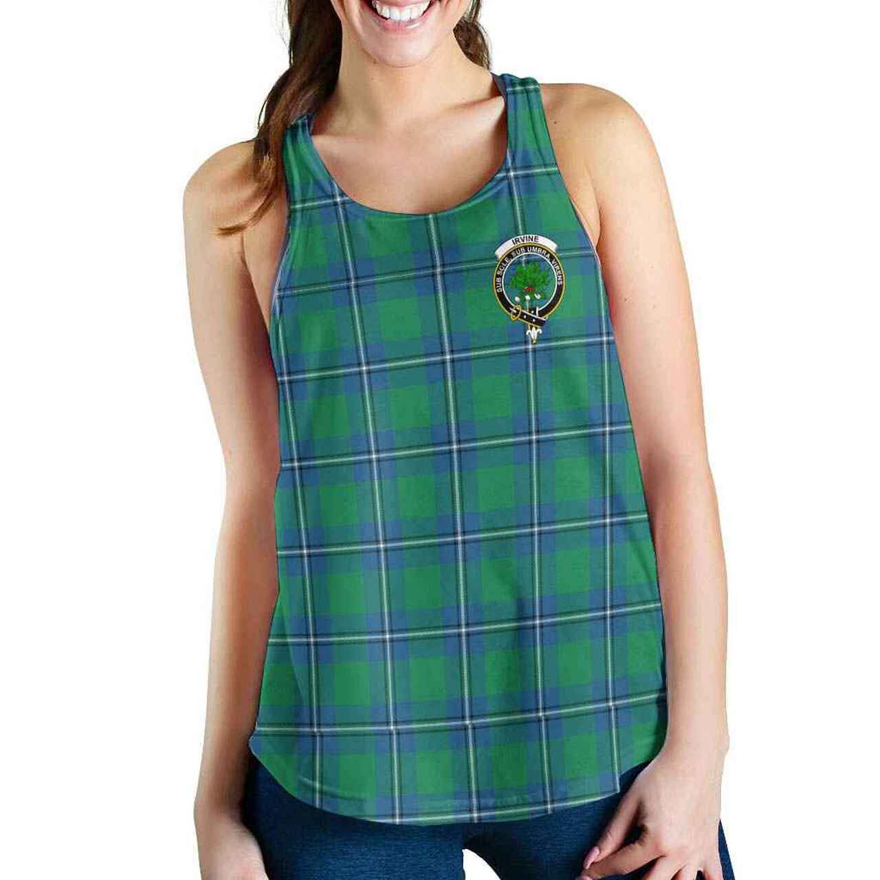 Irvine Tartan Crest Women Racerback Tank