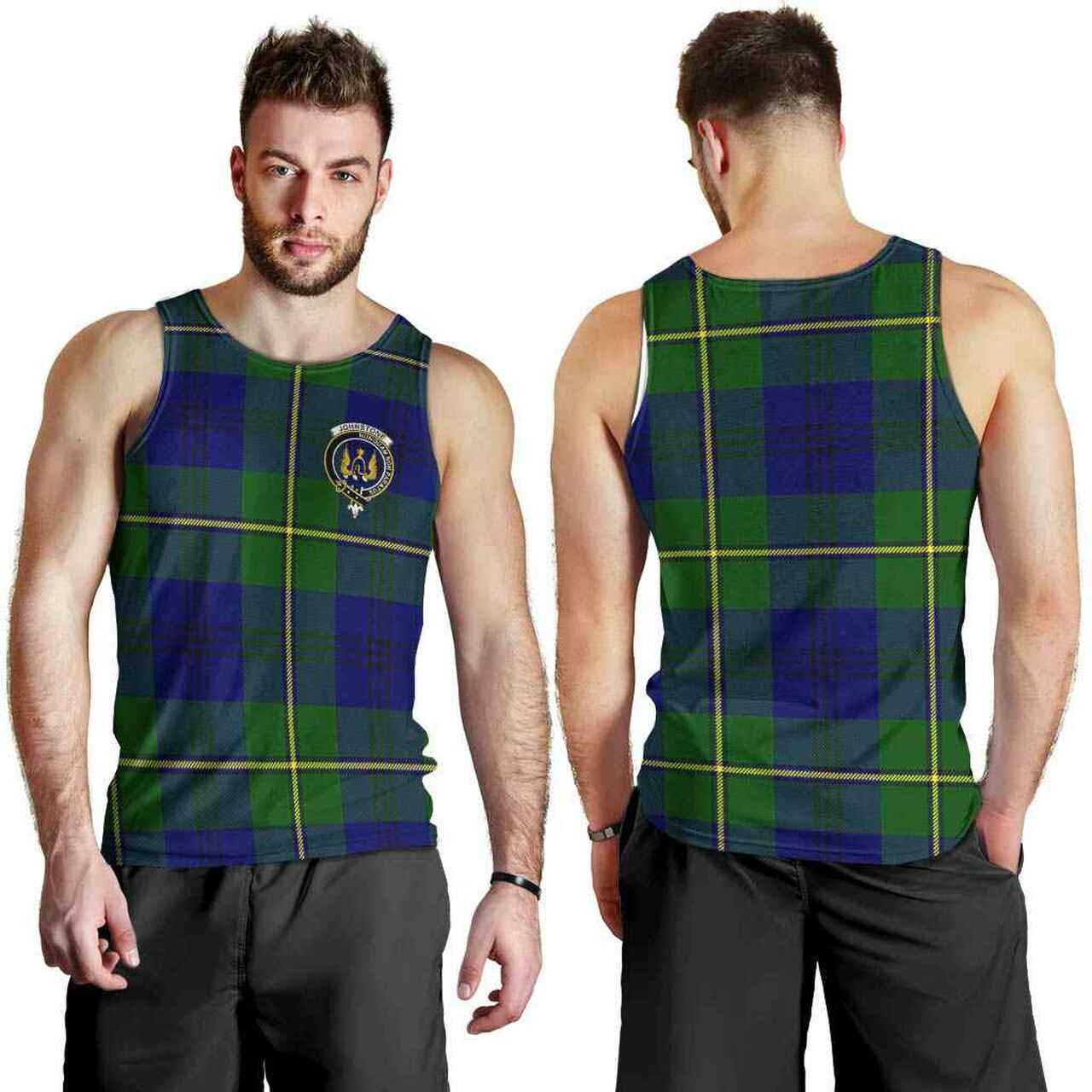 Johnston Tartan Crest Men Tank Top