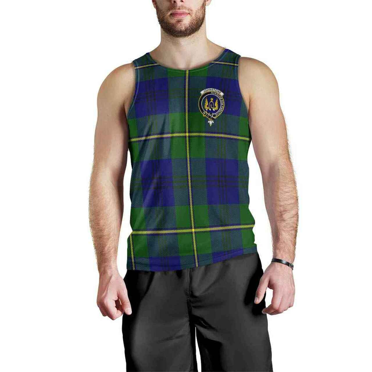 Johnston Tartan Crest Men Tank Top