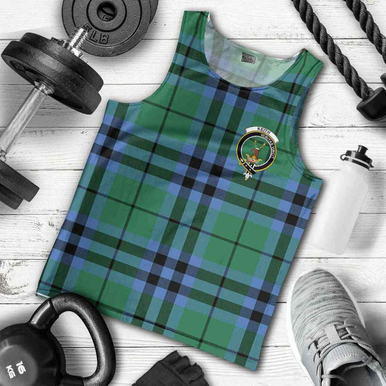 Keith Tartan Crest Men Tank Top