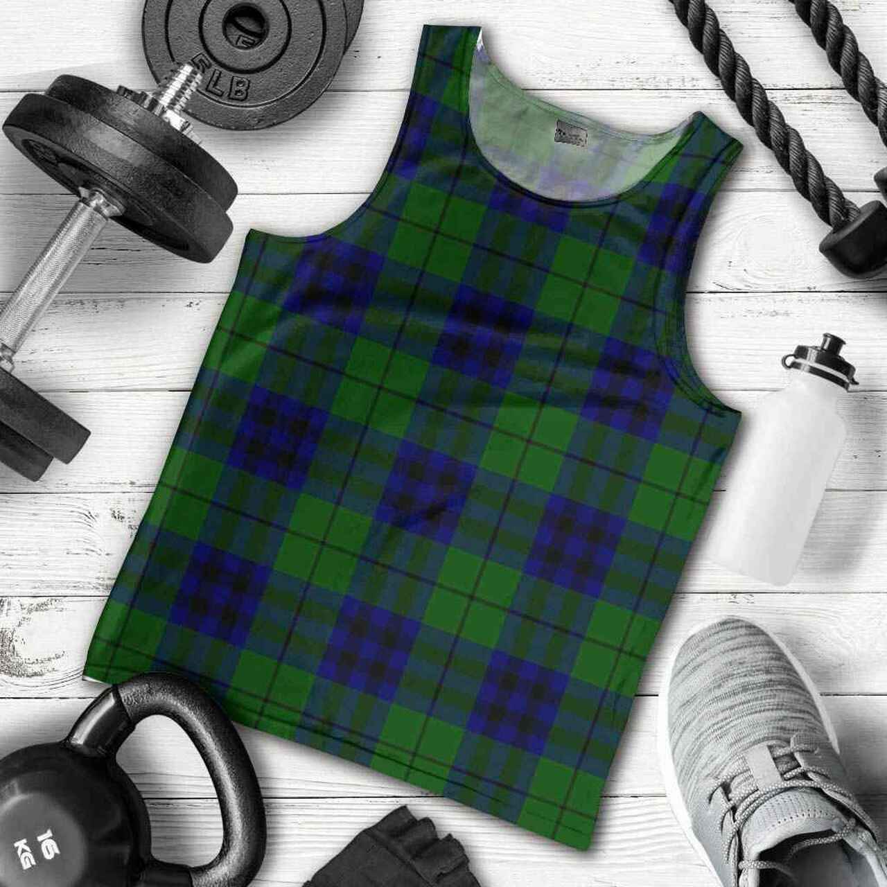 Keith Modern Tartan Plaid Men Tank Top