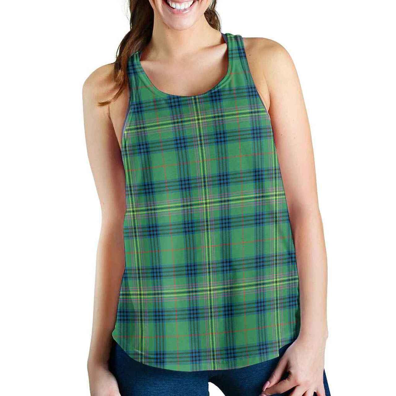 Kennedy Ancient Tartan Plaid Women Racerback Tank