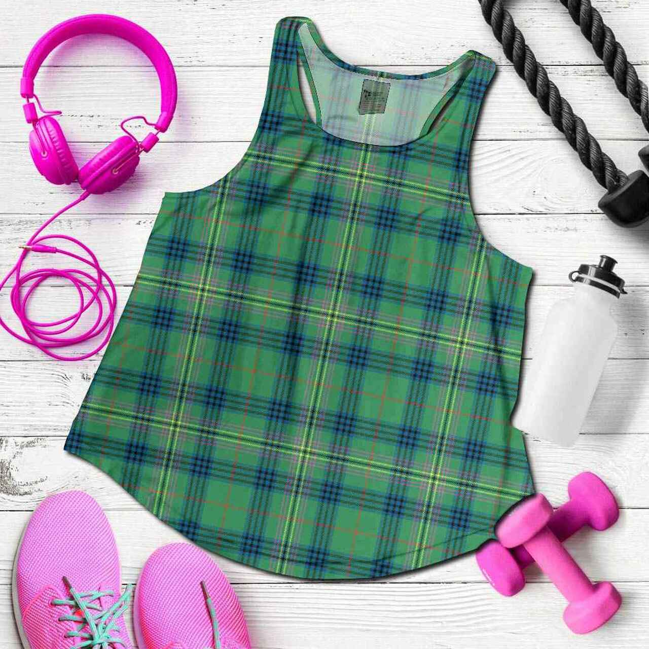 Kennedy Ancient Tartan Plaid Women Racerback Tank