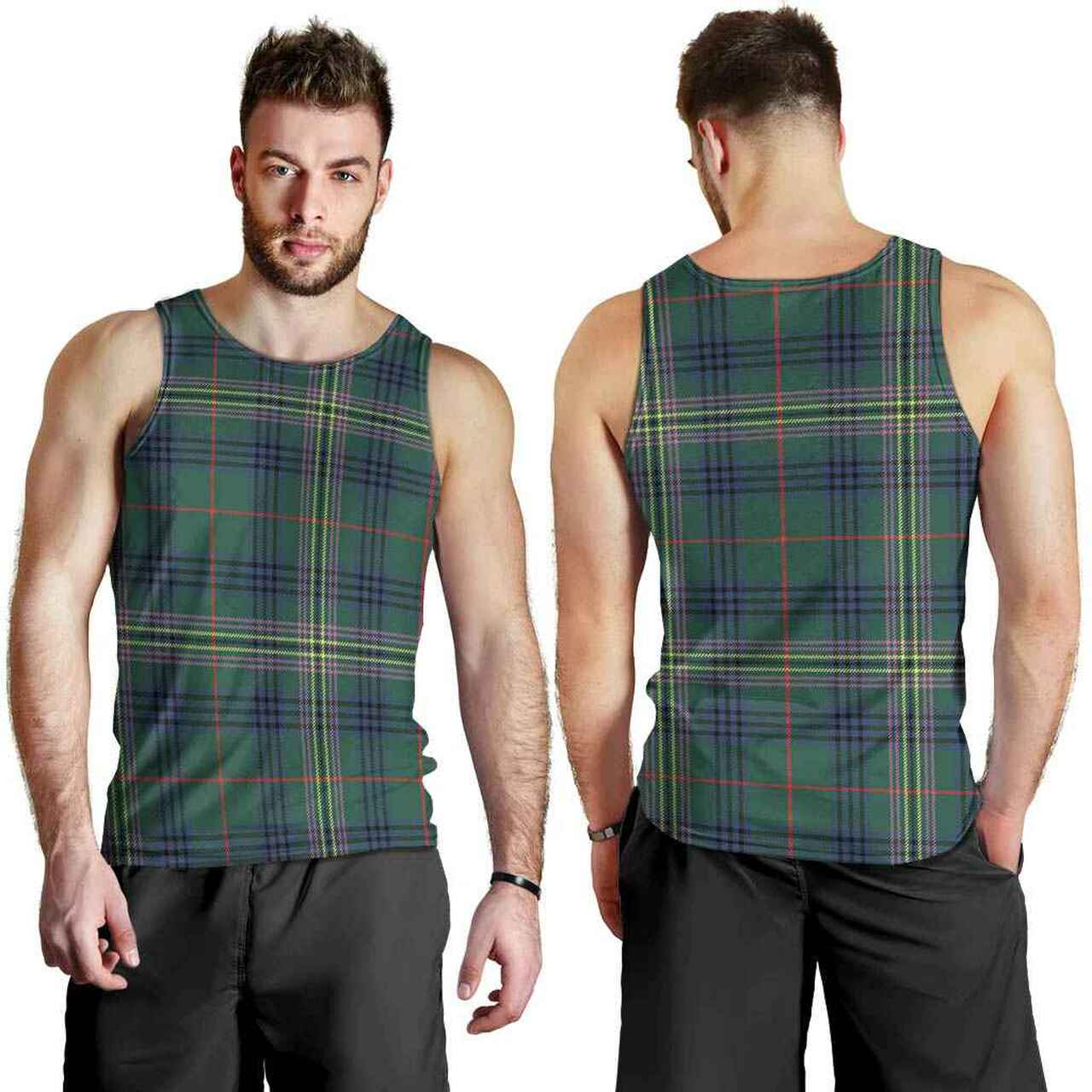 Kennedy Modern Tartan Plaid Men Tank Top