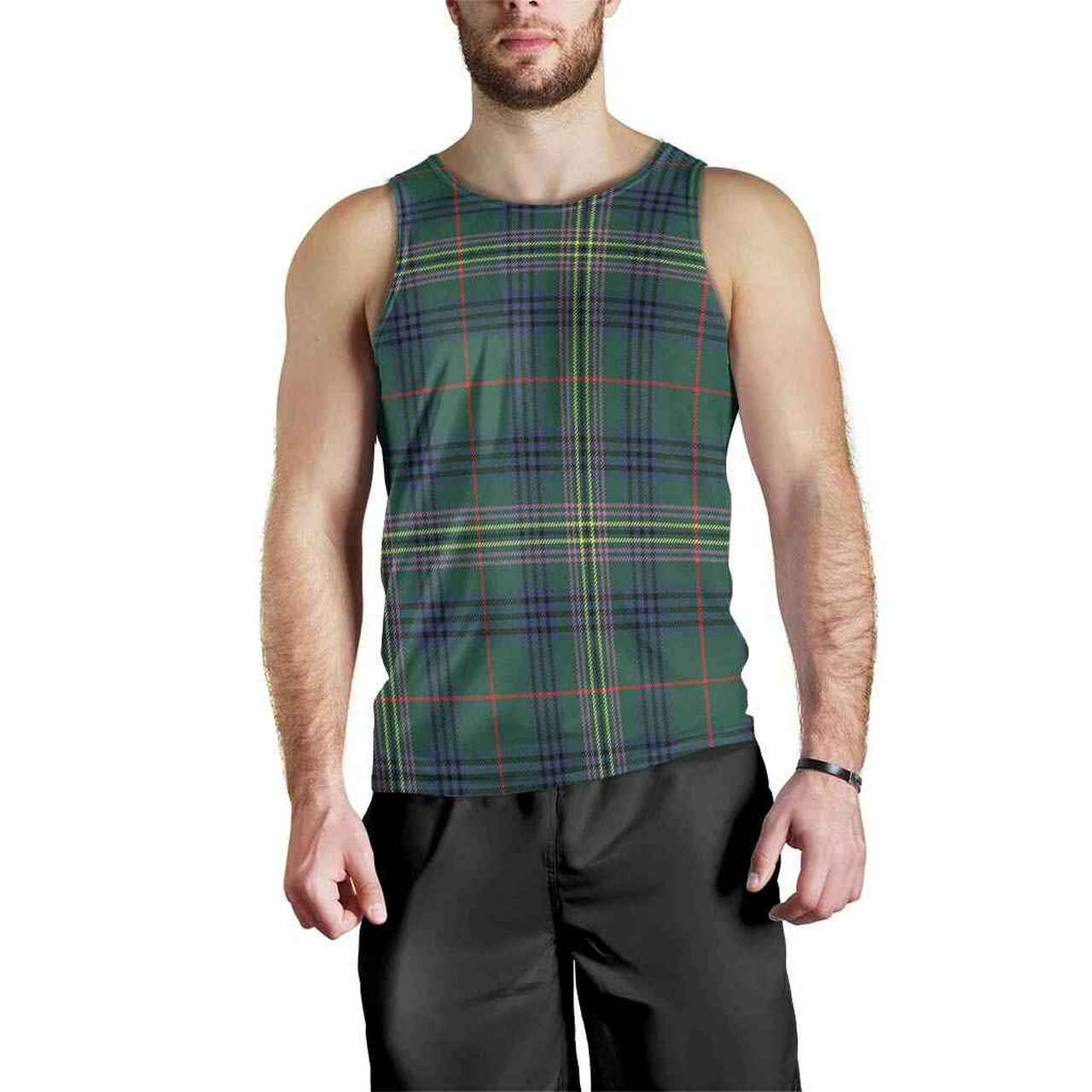 Kennedy Modern Tartan Plaid Men Tank Top