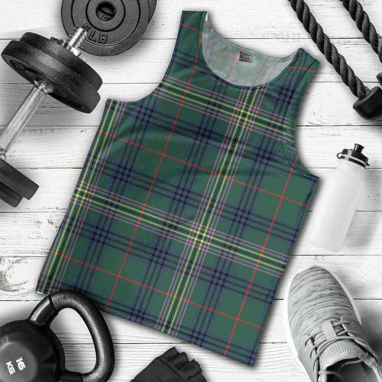 Kennedy Modern Tartan Plaid Men Tank Top