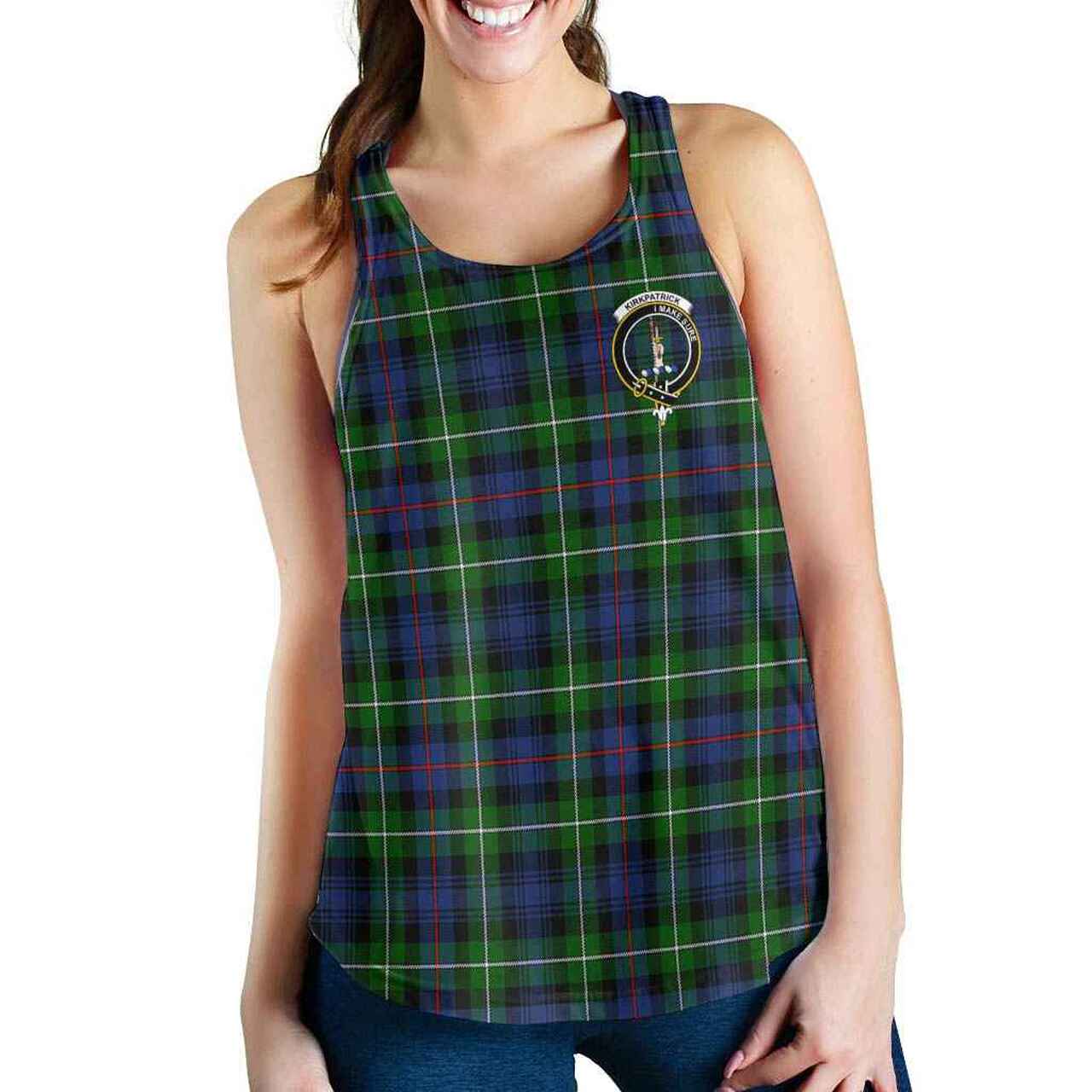 Kirkpatrick Tartan Crest Women Racerback Tank