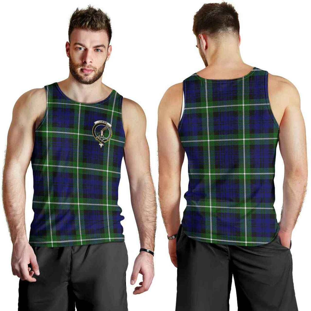 Lammie Tartan Crest Men Tank Top