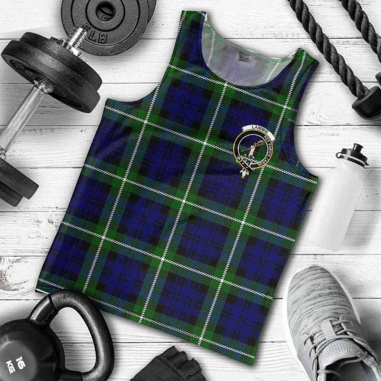 Lammie Tartan Crest Men Tank Top