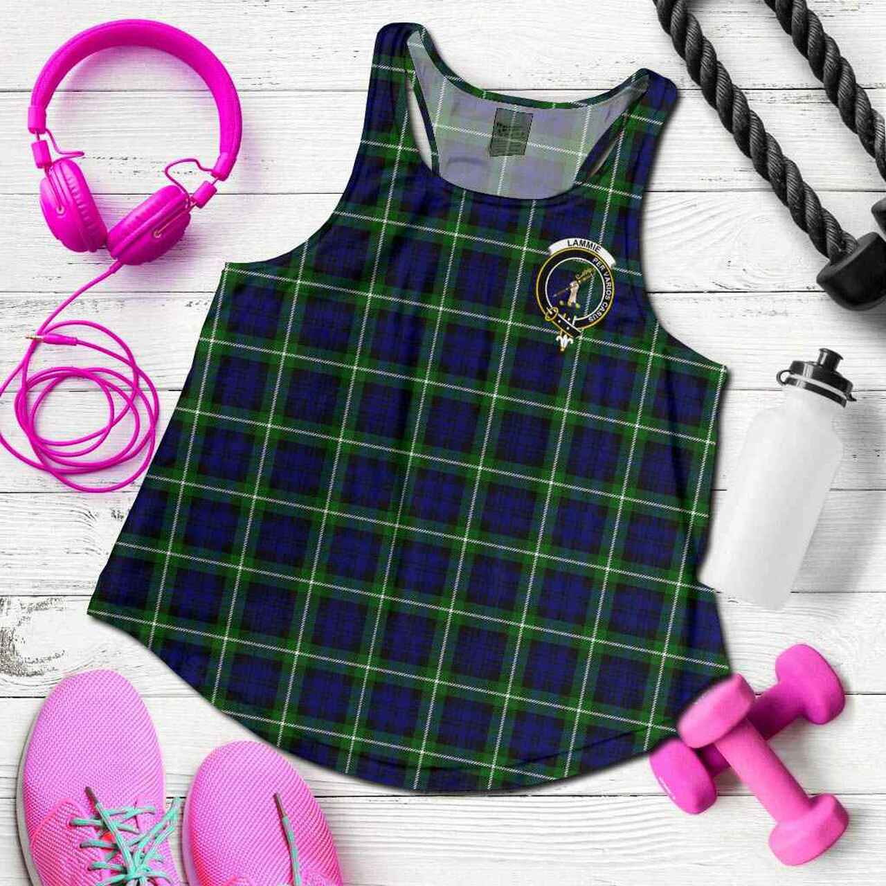 Lammie Tartan Crest Women Racerback Tank