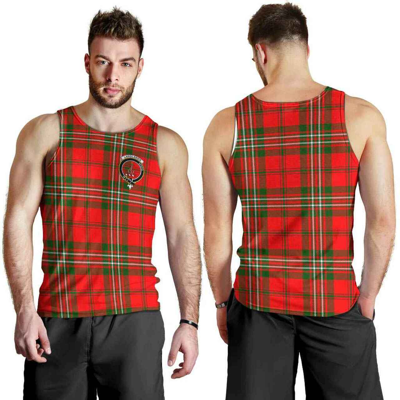 Langlands Tartan Crest Men Tank Top