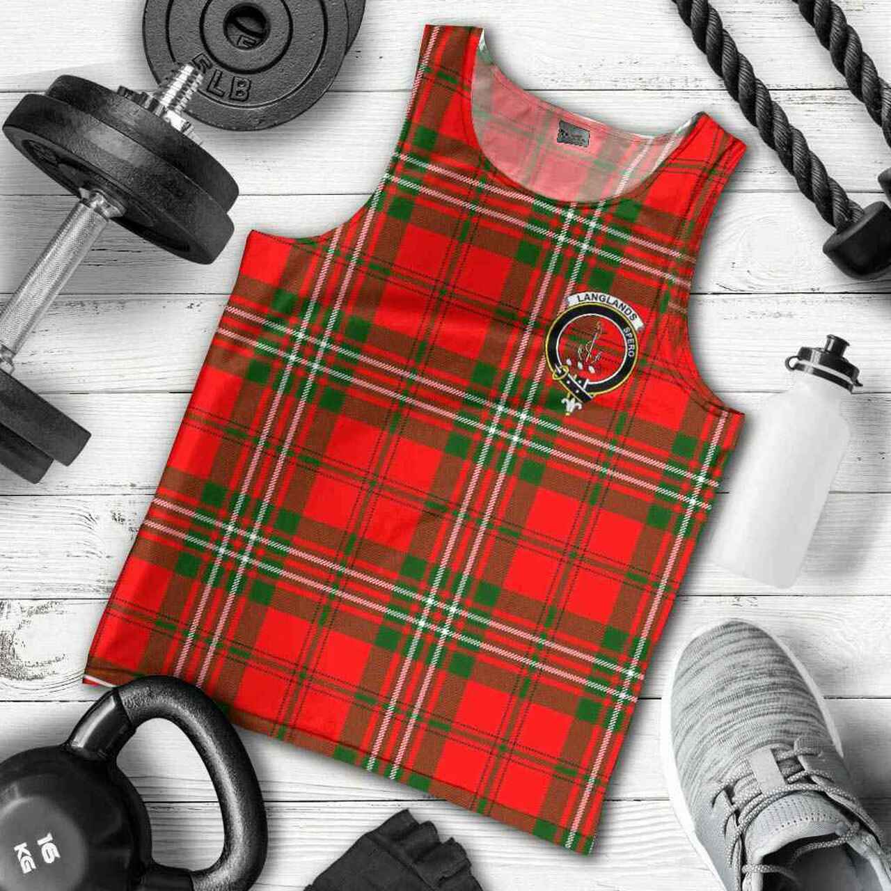 Langlands Tartan Crest Men Tank Top