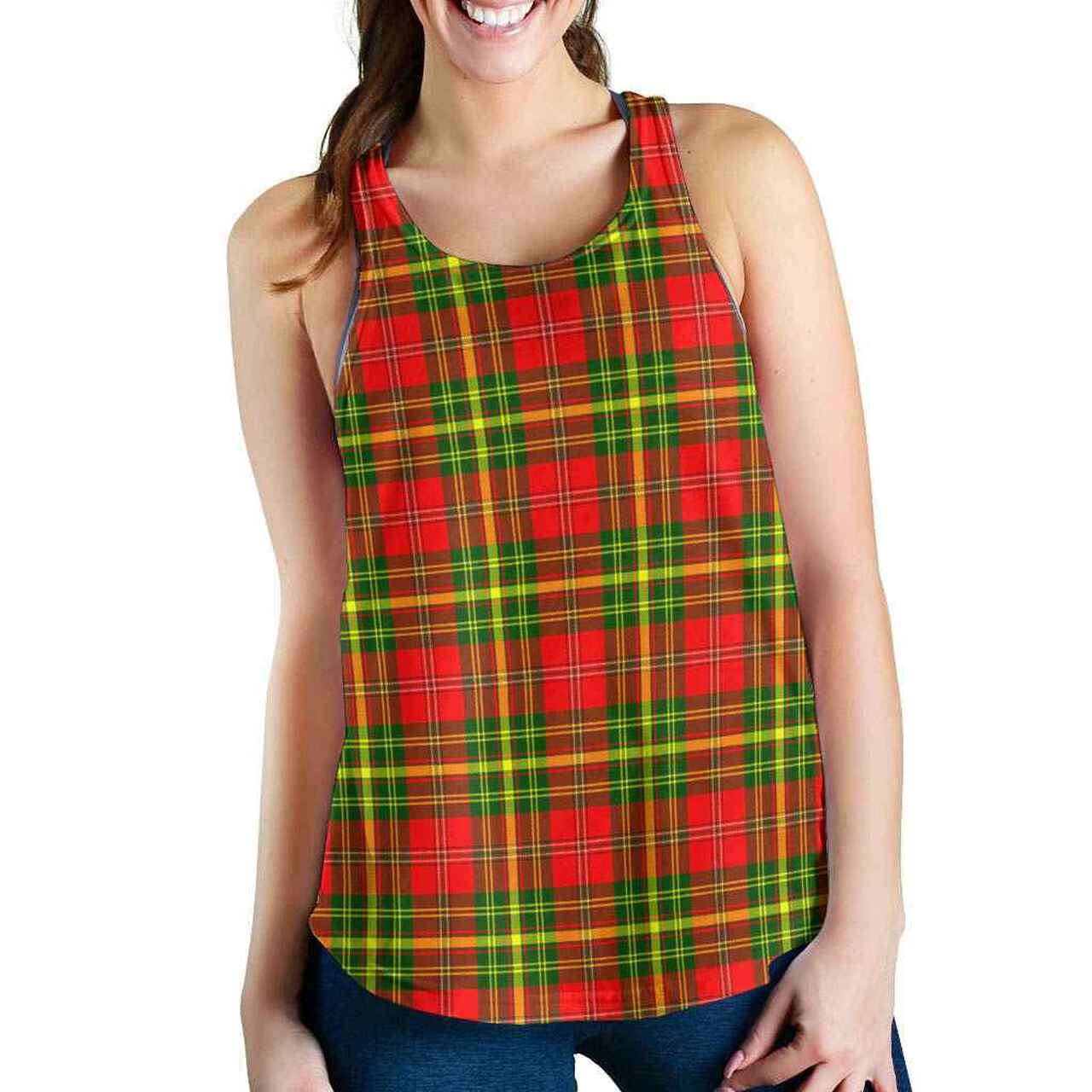 Leask Tartan Plaid Women Racerback Tank