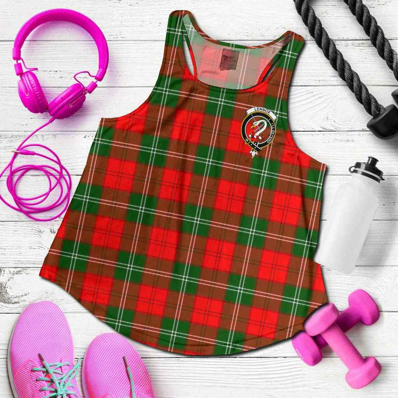 Lennox Tartan Crest Women Racerback Tank