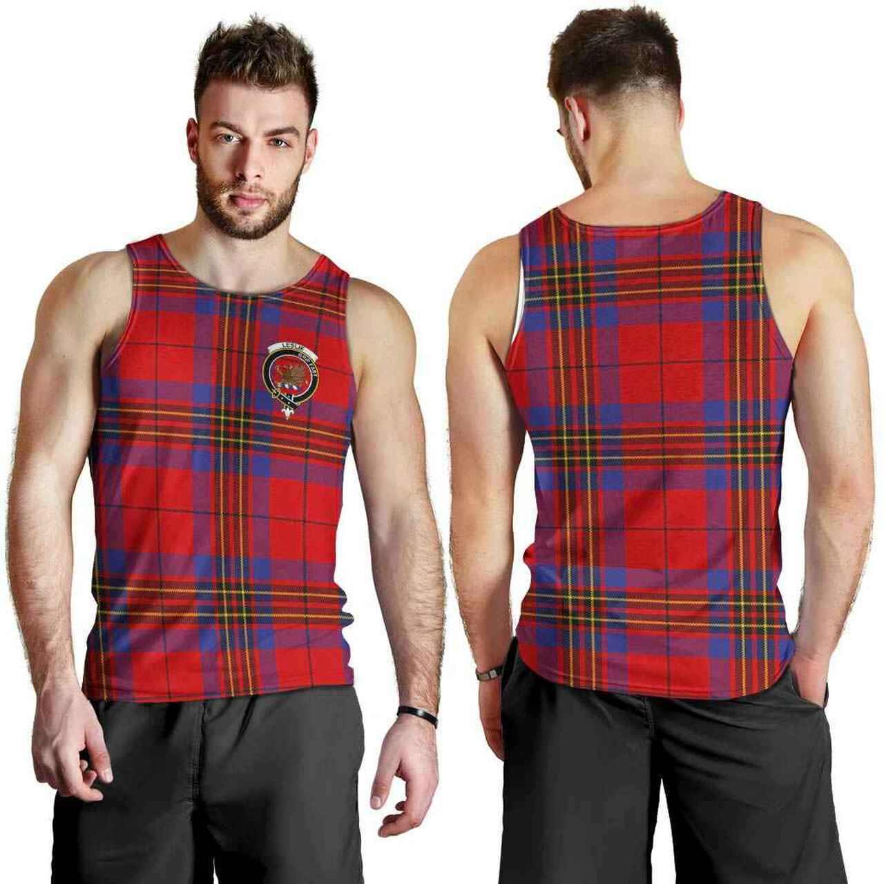 Leslie Tartan Crest Men Tank Top