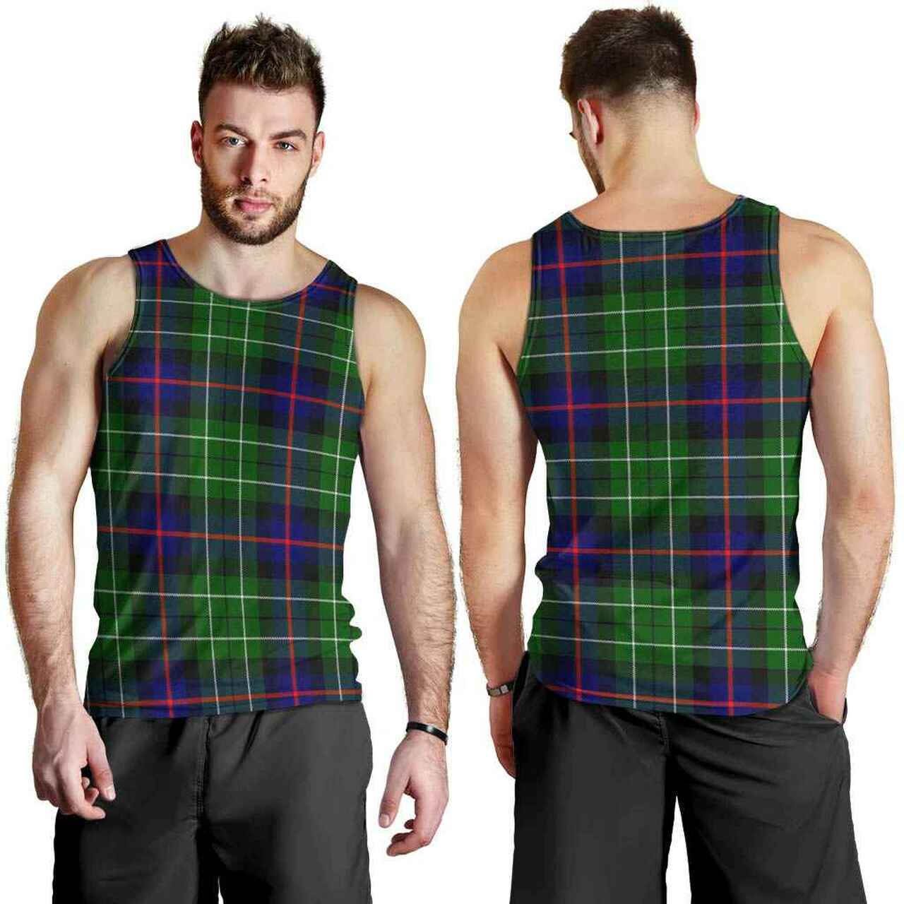 Leslie Hunting Tartan Plaid Men Tank Top