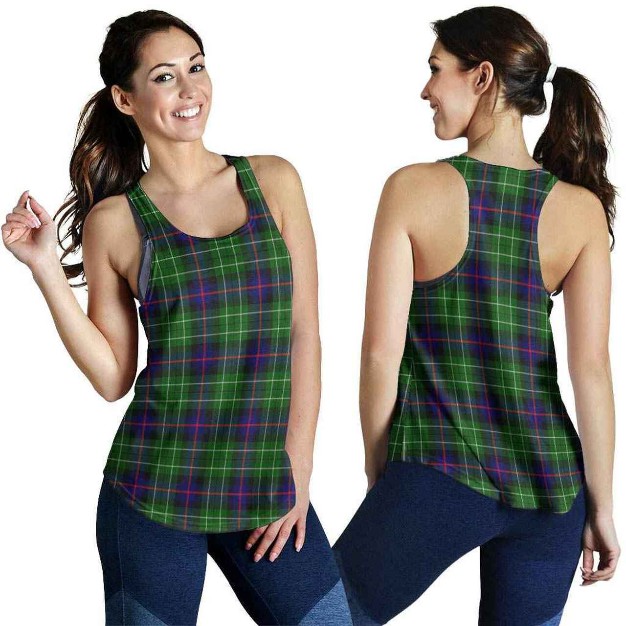 Leslie Hunting Tartan Plaid Women Racerback Tank